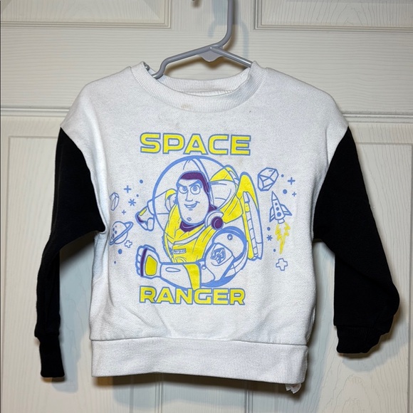 Disney Buzz Lightyear Space Ranger Black and White Toddler Crewneck Size XXS - Picture 1 of 5